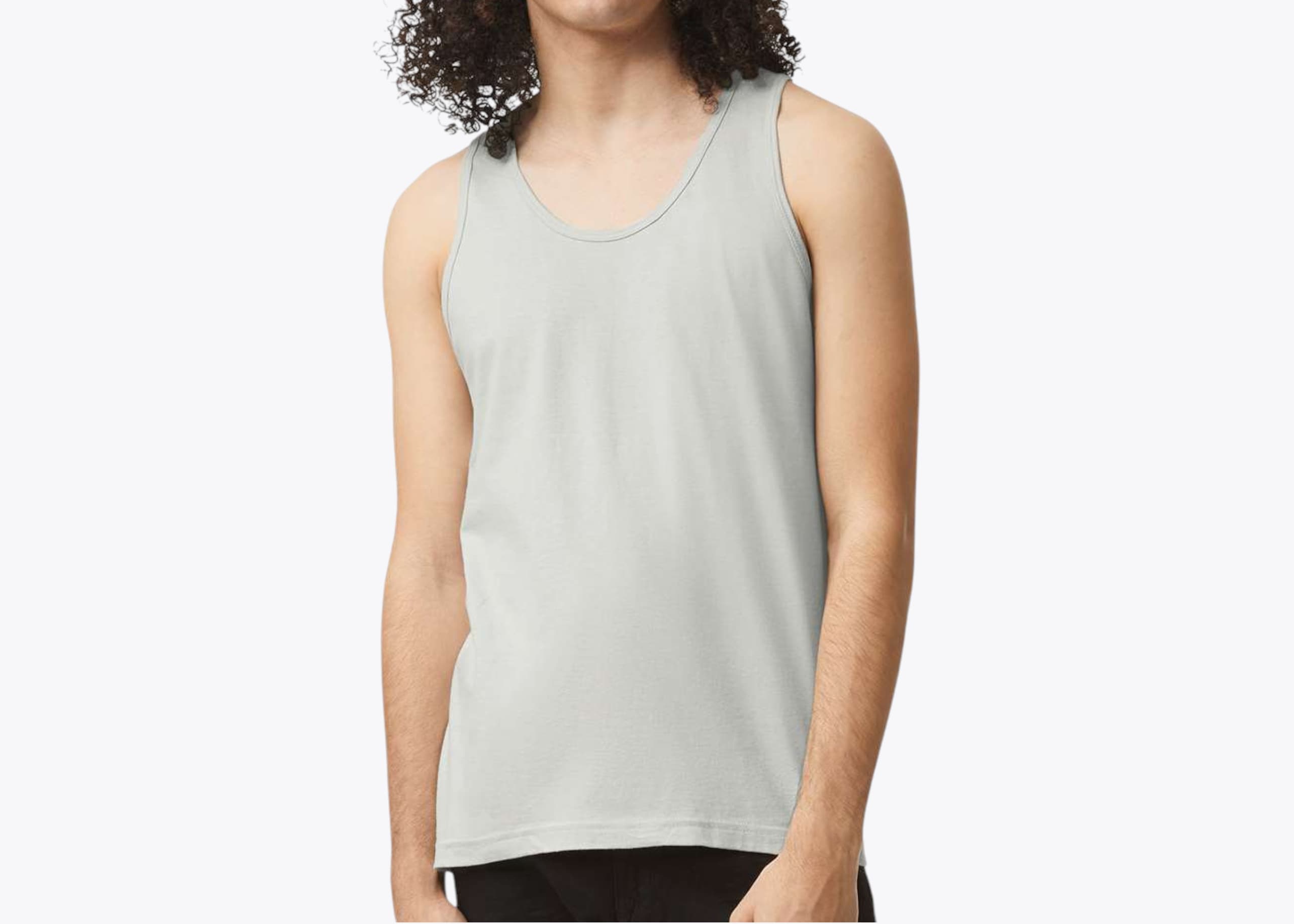 American Apparel 2408 Fine Jersey Tank in New Silver (size:medium, view:front)