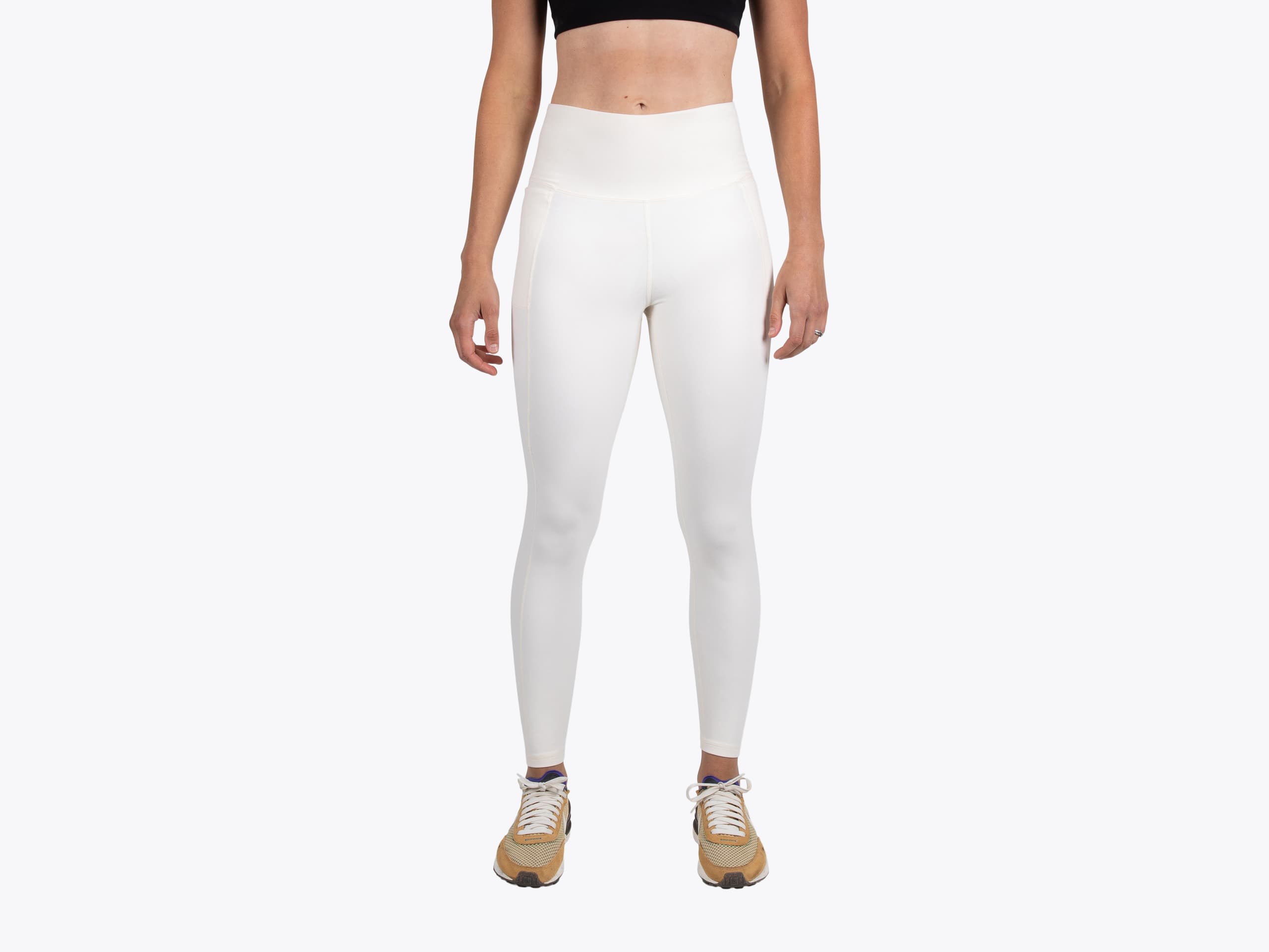 AS Colour 4630 Women's Active Leggings in Ecru (model:female, size:small, view:front)