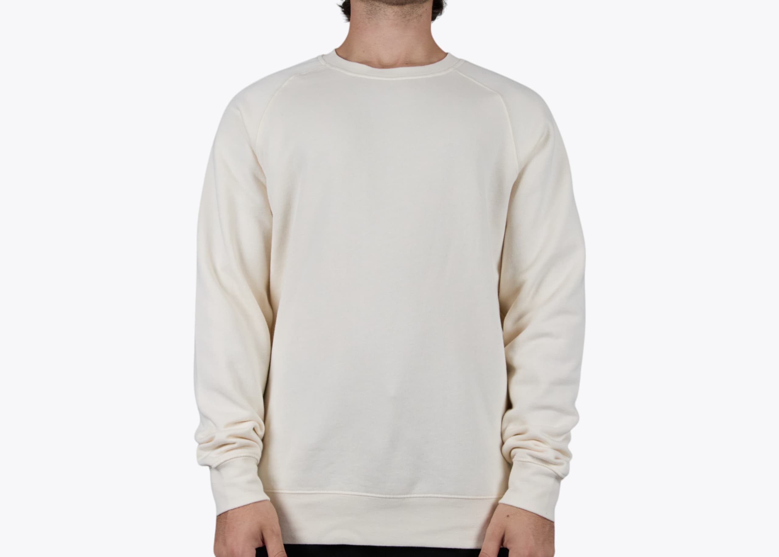 AS Colour 5100 Mens Supply Crew in Ecru (model:male, size:medium, view:front)