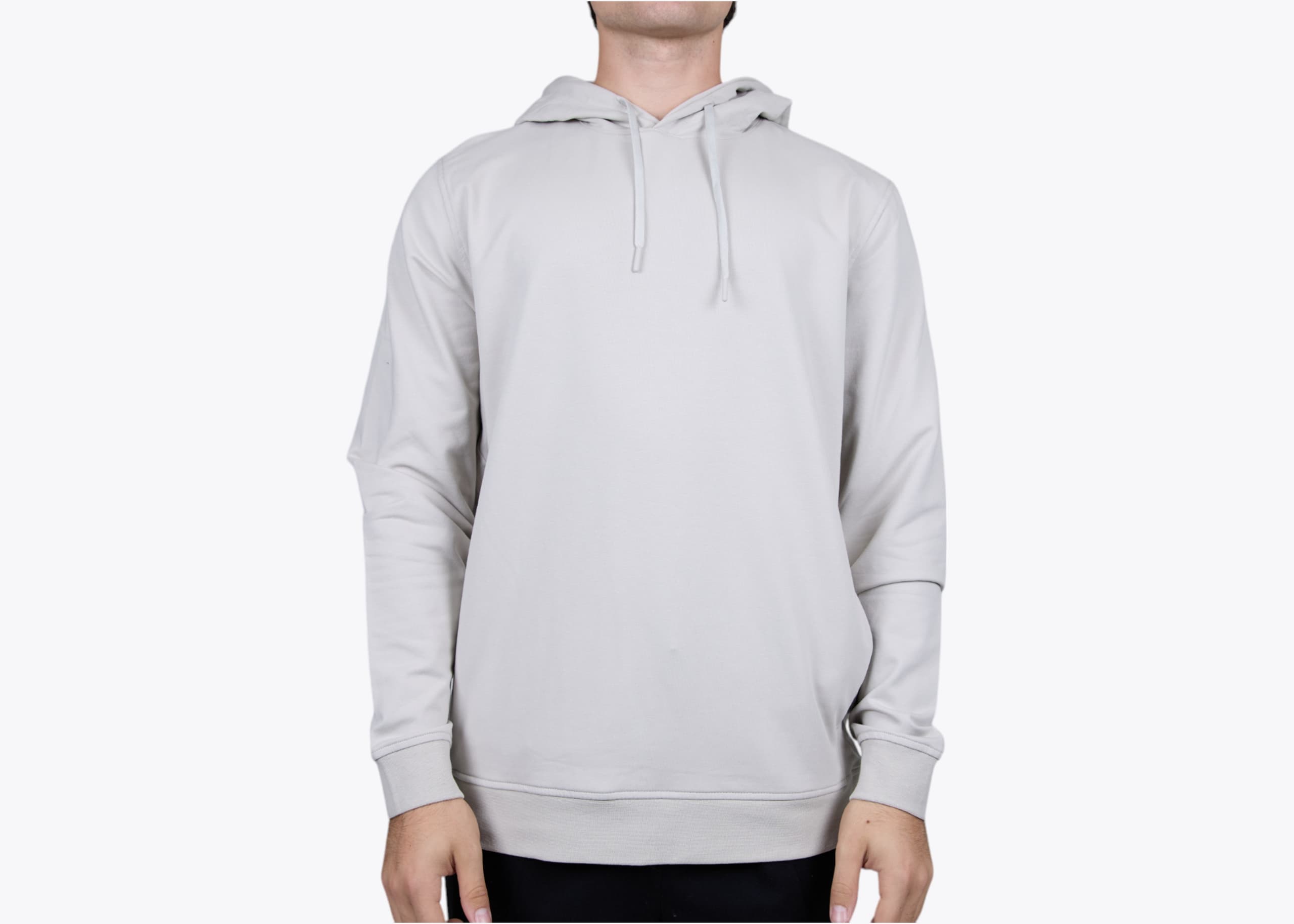 Independent Trading Co EXP25PH Perform Pullover Hood in Smoke (model:male, size:medium, view:front)