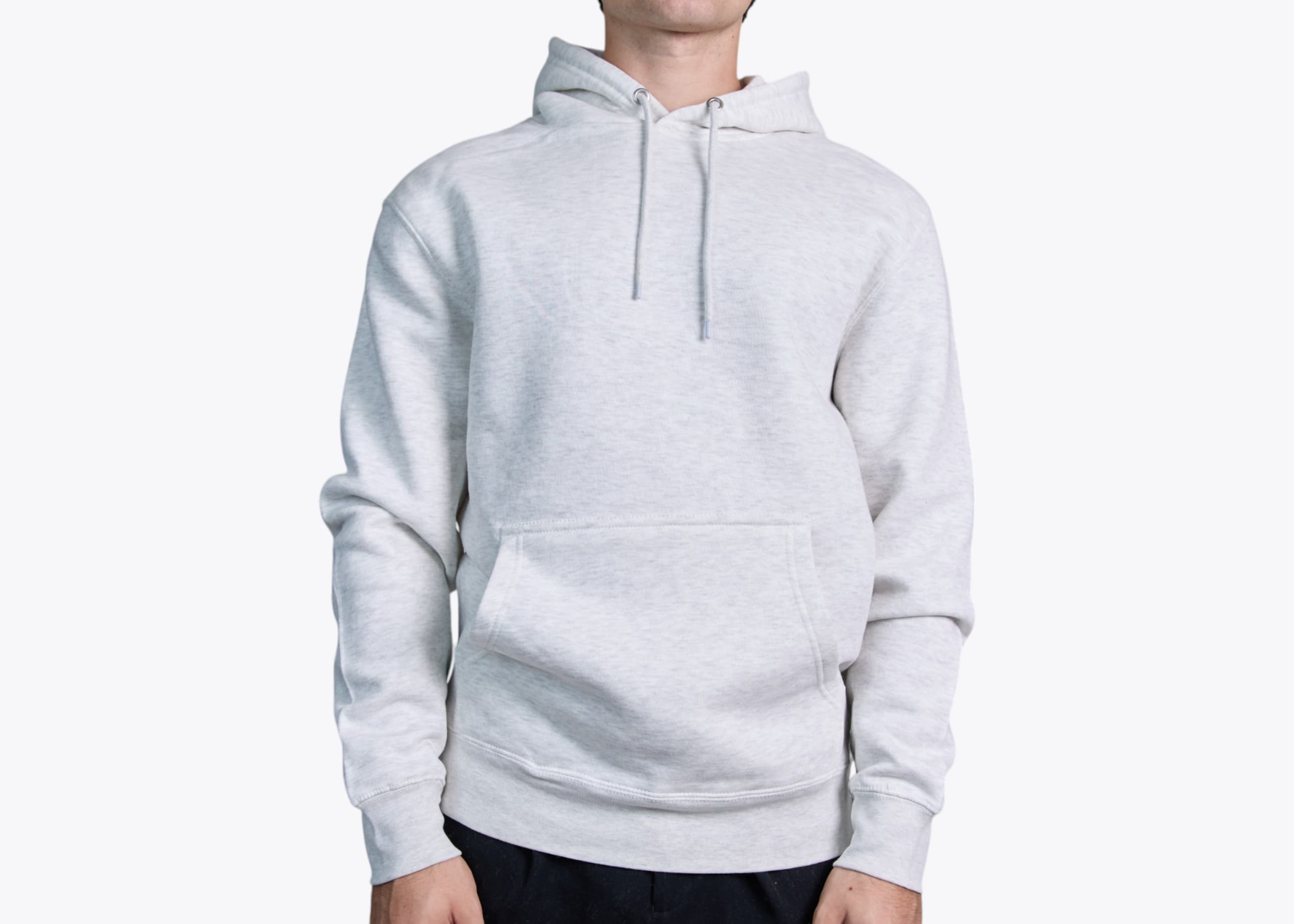 Lane Seven LS14001 Premium Pullover Hoodie in Oatmeal Heather (model:male, size:medium, view:front)