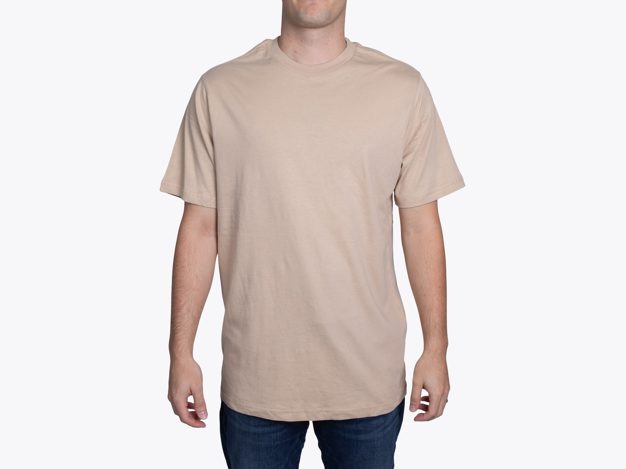 Lane Seven LS15000 Deluxe Tee in Mushroom (model:male, size:medium, view:front)