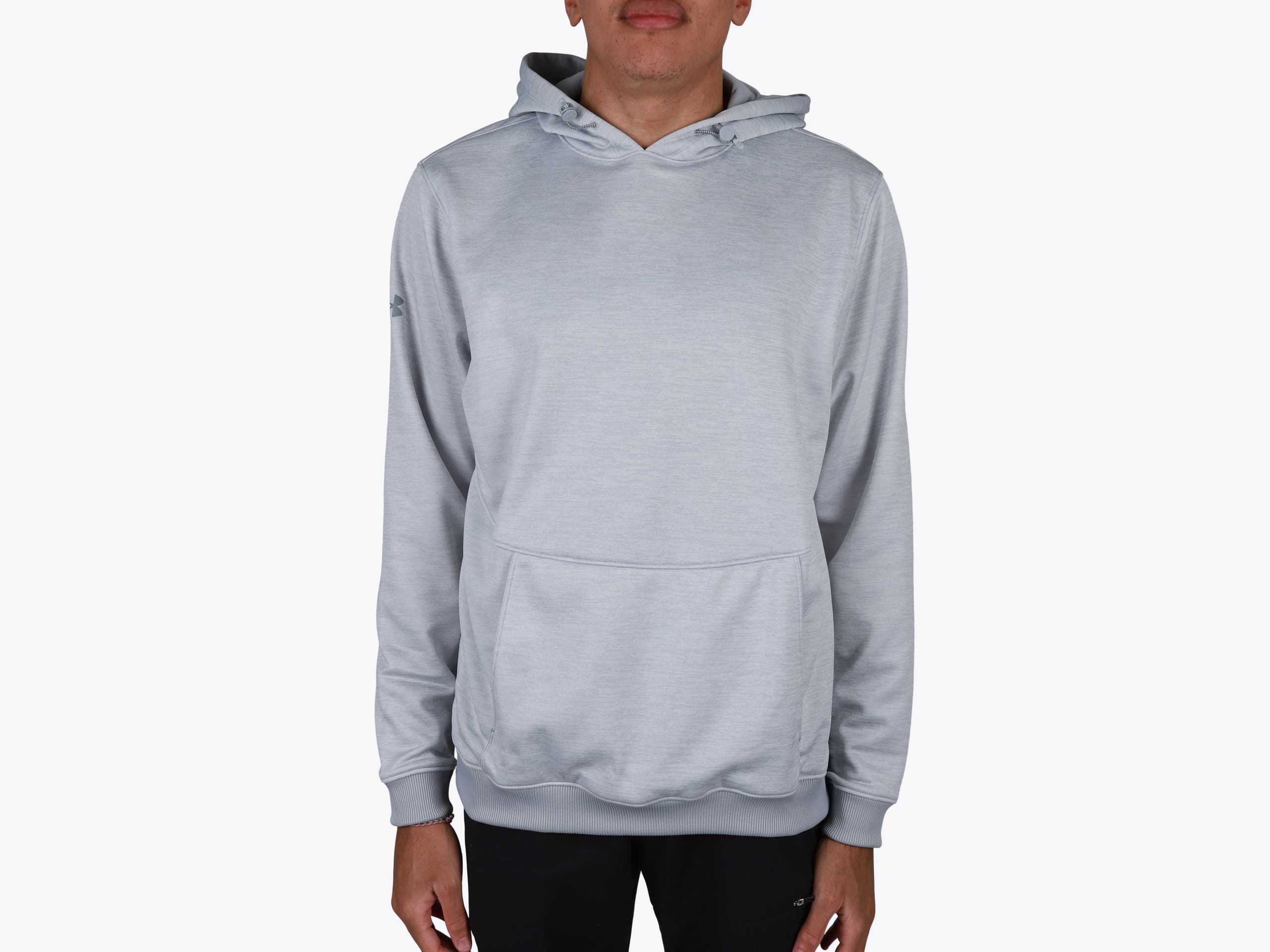 Under Armour 1370379 Men's Storm Armourfleece in Mod Grey/Black (model:male, size:medium, view:front)